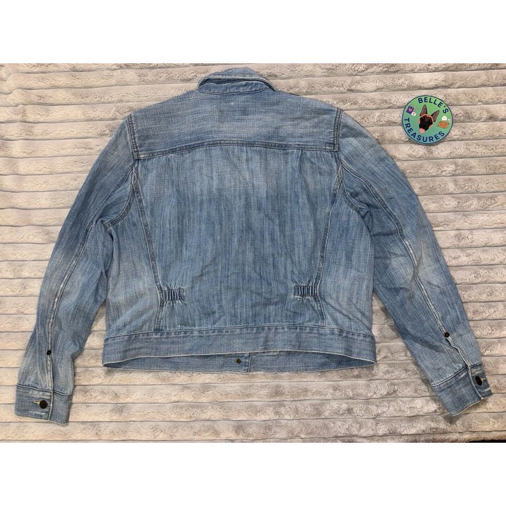 LRL Ralph Lauren Jacket XL Blue Denim Cotton Trucker Patchwork Hearts Libra Vine - Picture 15 of 15
